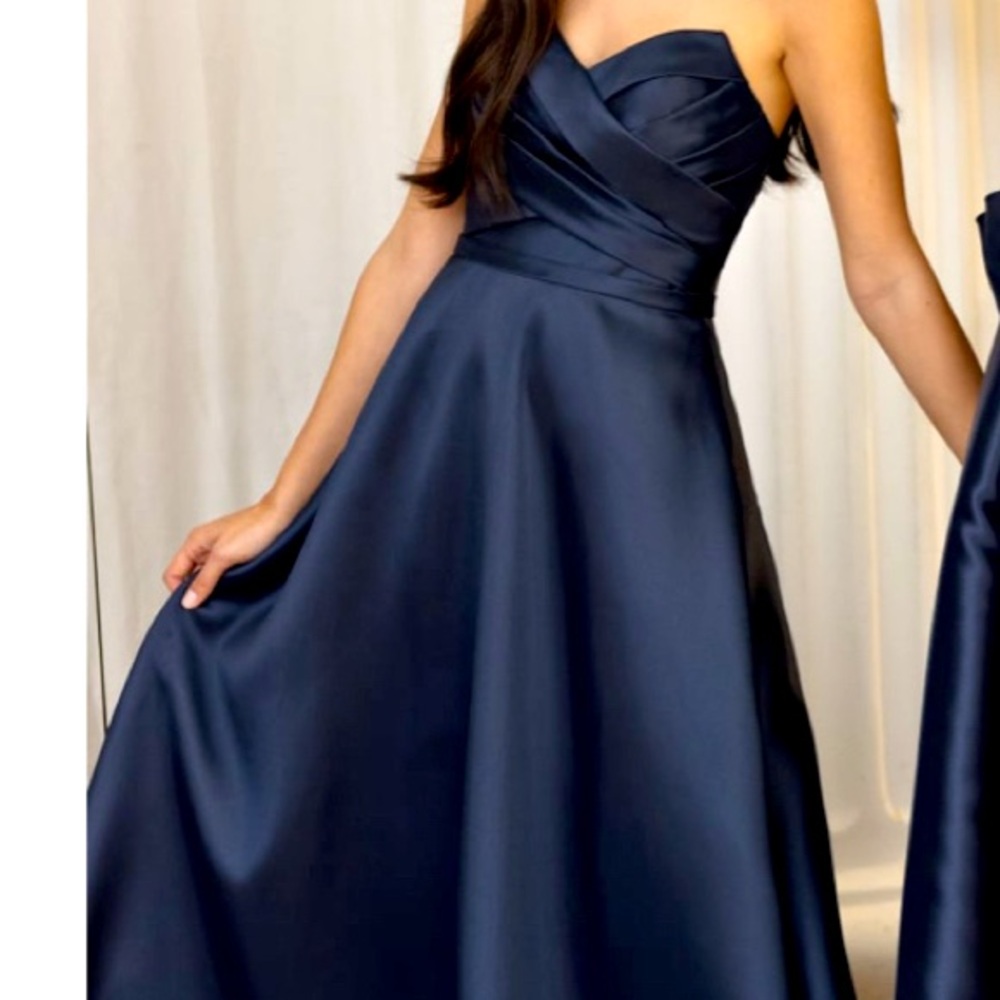 Azazie Navy Blue Bridesmaid evening  gown Pnina Tornai PT101 10